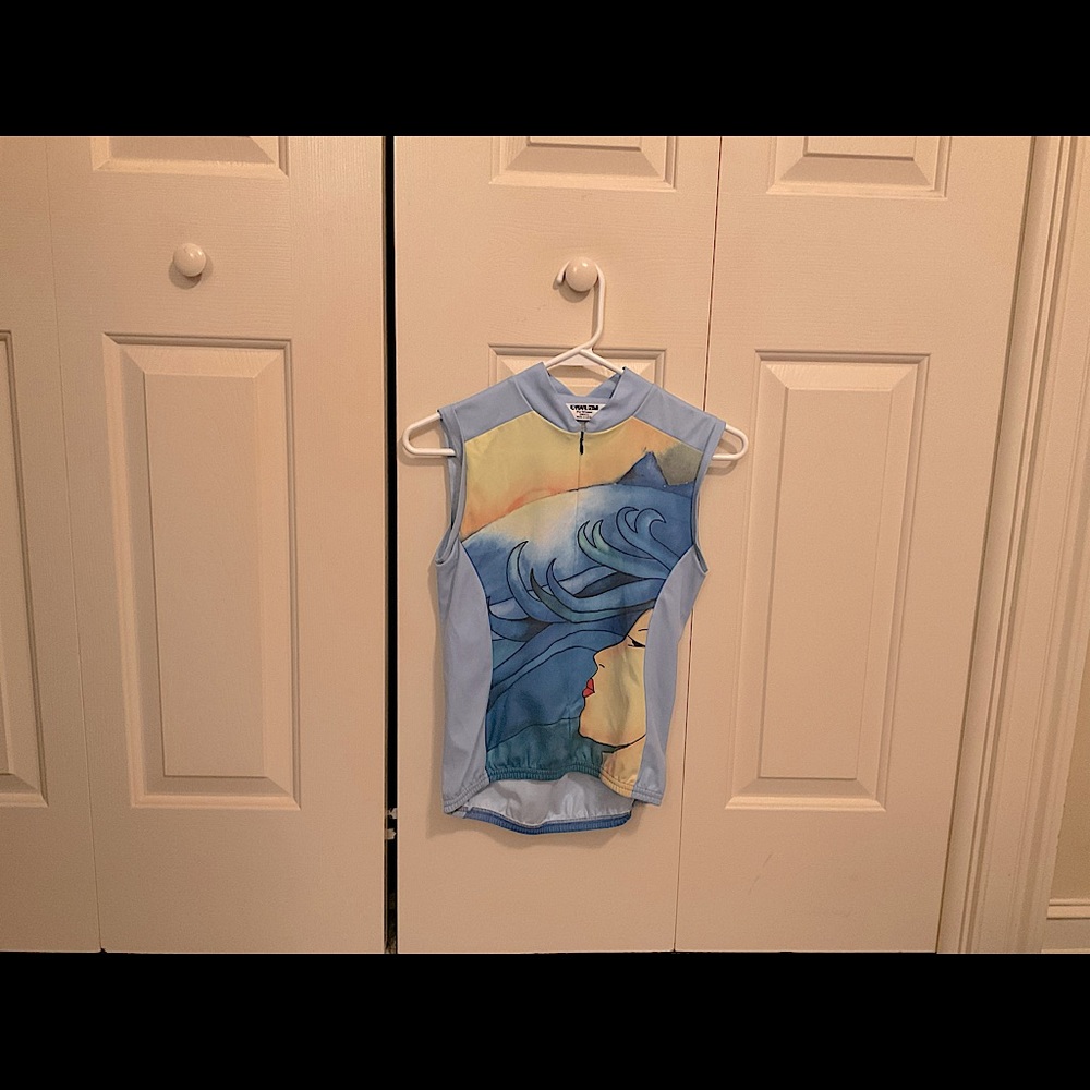 Pearl Izumi Blue And Yellow Woman Graphic Shirt (Size S)